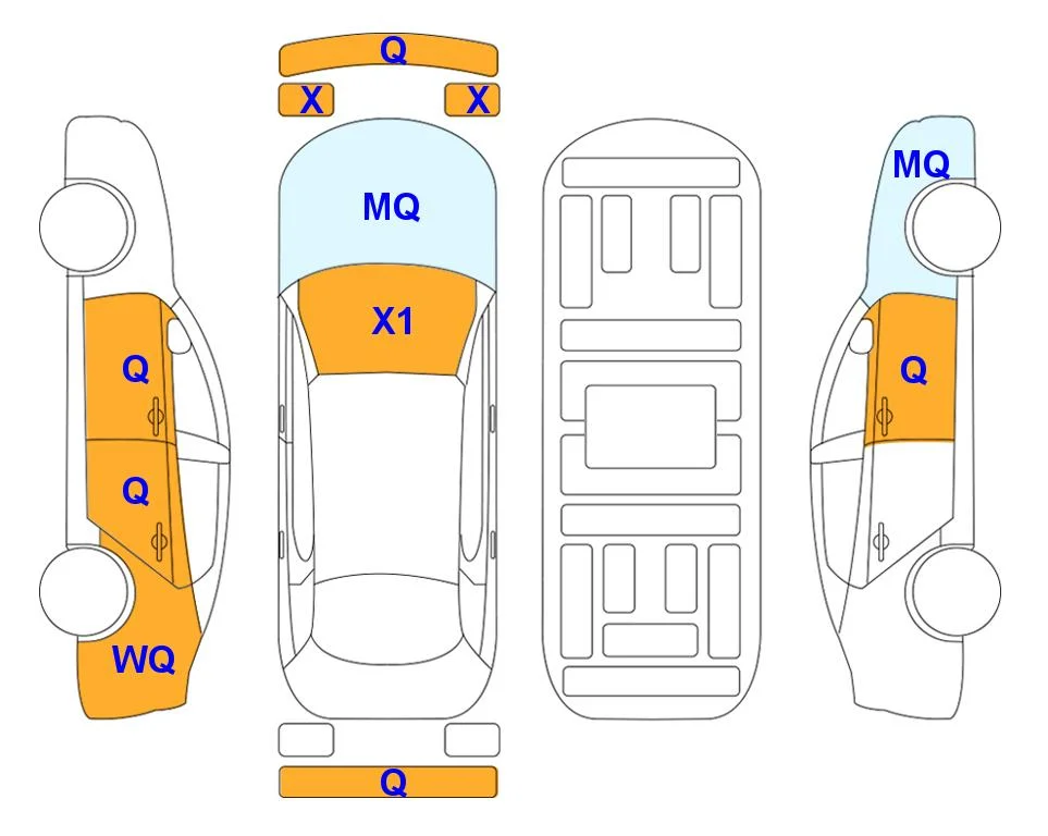 Схема кузова с отметками аукциона Lotte Auto Auction