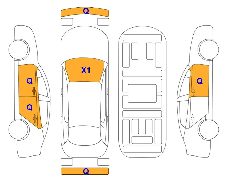 Схема кузова с отметками аукциона Lotte Auto Auction