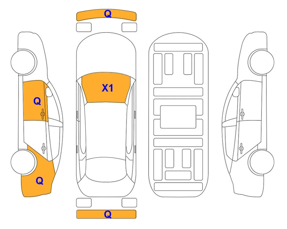 Схема кузова с отметками аукциона Lotte Auto Auction