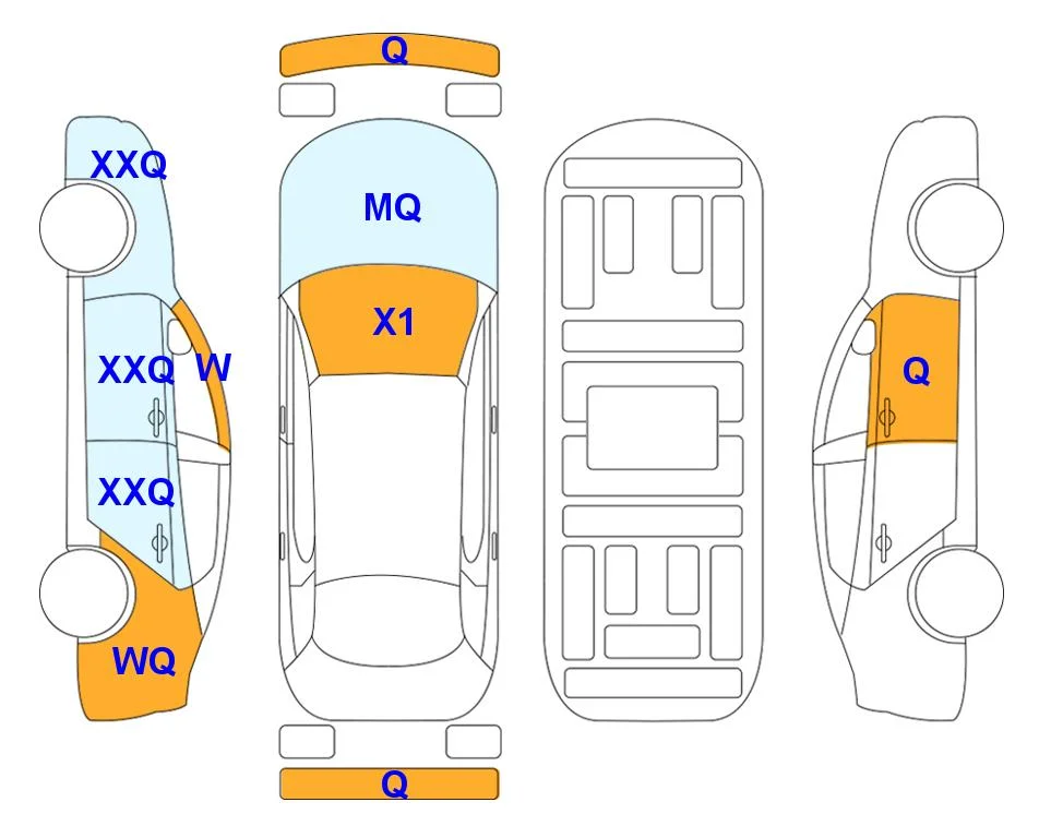 Схема кузова с отметками аукциона Lotte Auto Auction