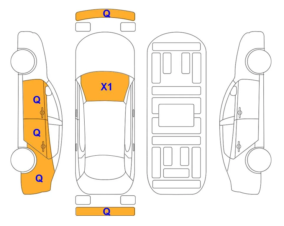 Схема кузова с отметками аукциона Lotte Auto Auction