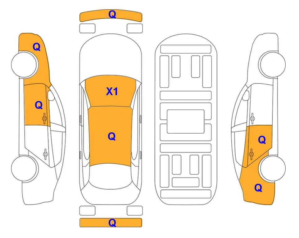 Схема кузова с отметками аукциона Lotte Auto Auction