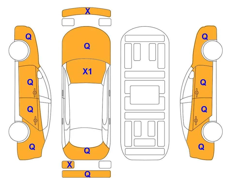 Схема кузова с отметками аукциона Lotte Auto Auction