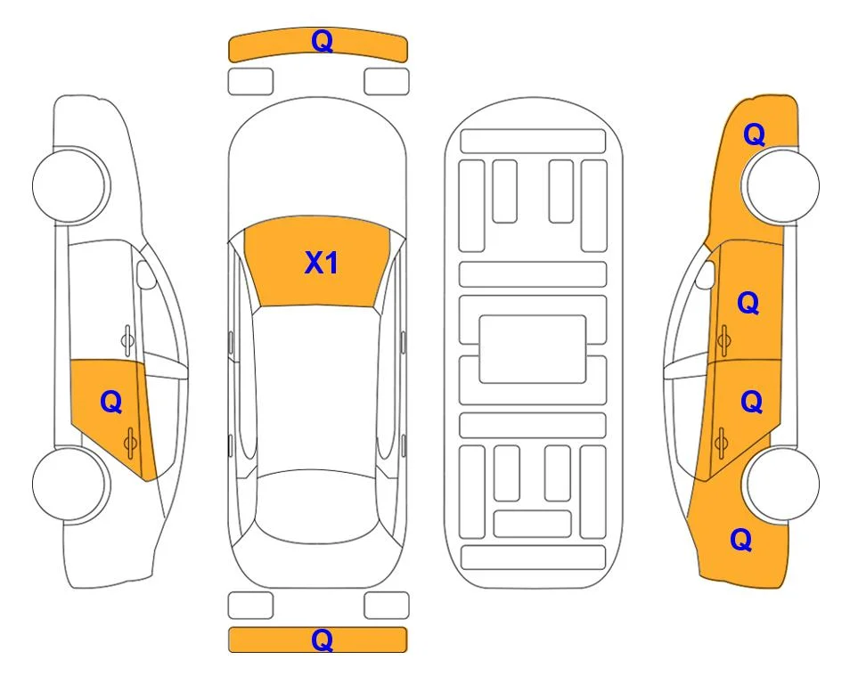 Body diagram with the marks of Lotte Auto Auction