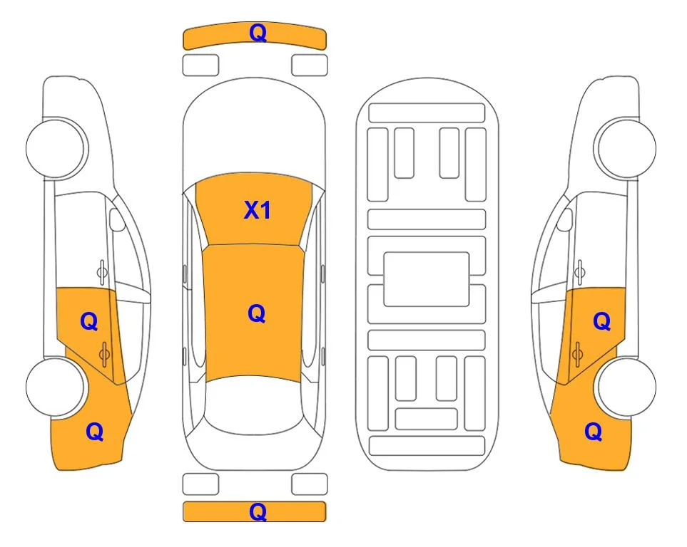 Схема кузова с отметками аукциона Lotte Auto Auction