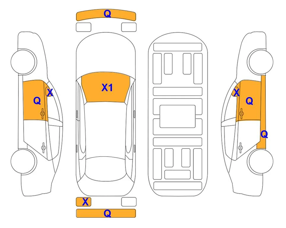 Body diagram with the marks of Lotte Auto Auction
