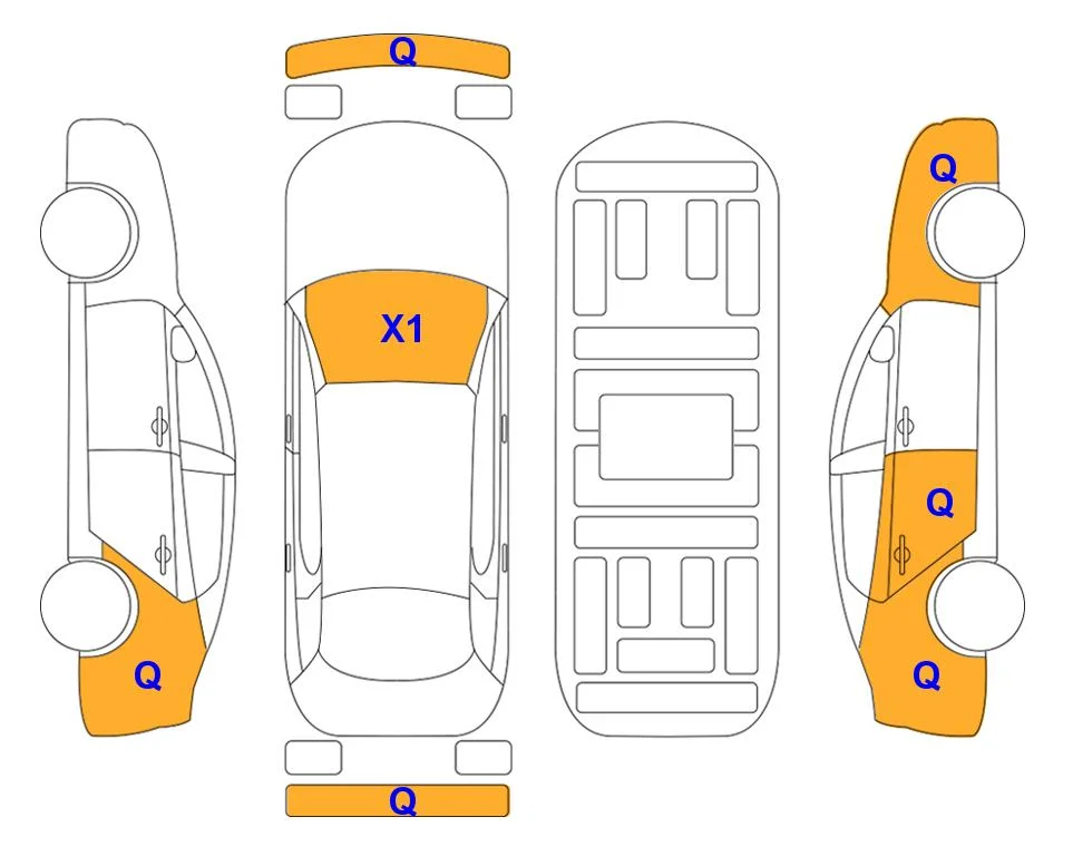 Body diagram with the marks of Lotte Auto Auction