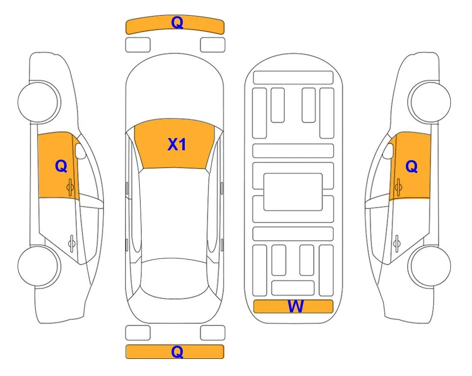 Body diagram with the marks of Lotte Auto Auction