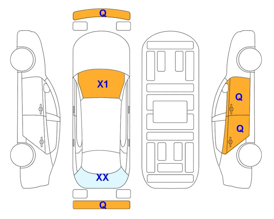 Body diagram with the marks of Lotte Auto Auction