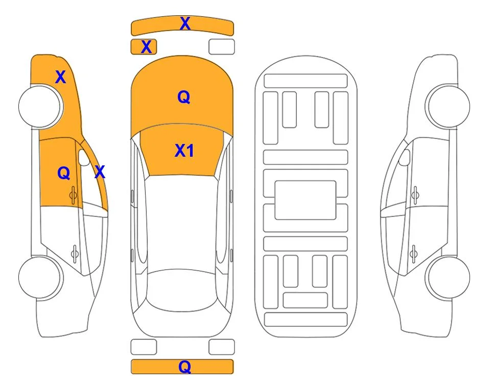 Схема кузова с отметками аукциона Lotte Auto Auction
