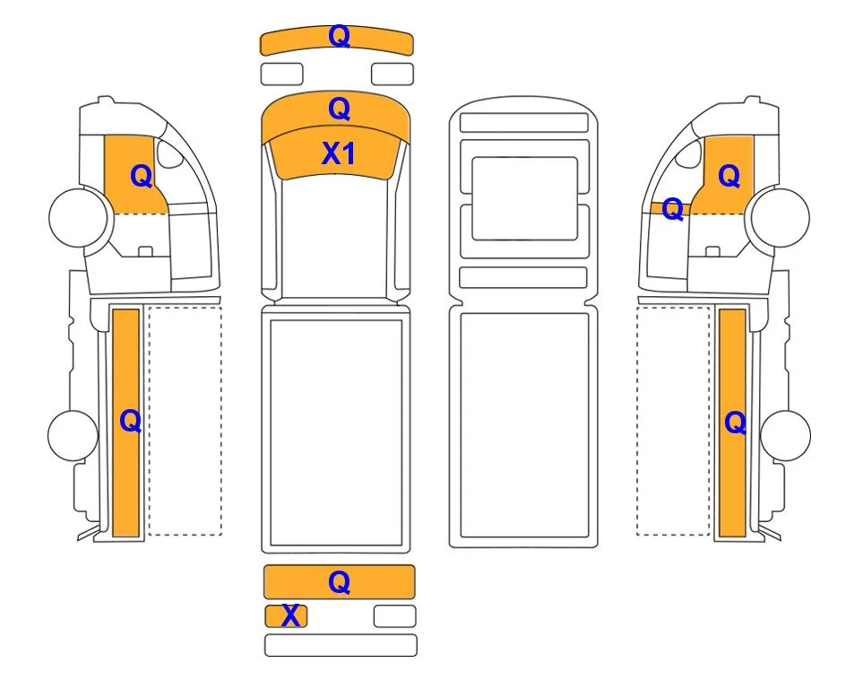 Схема кузова с отметками аукциона Lotte Auto Auction
