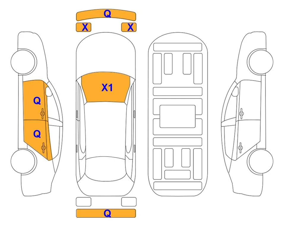 Схема кузова с отметками аукциона Lotte Auto Auction