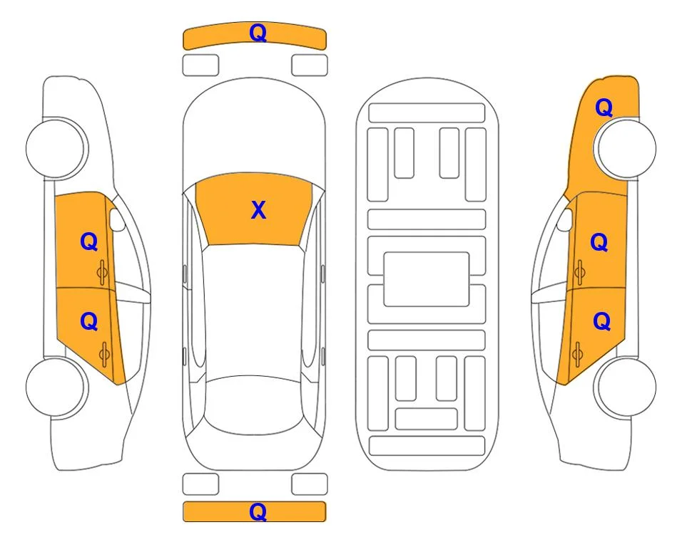 Схема кузова с отметками аукциона Lotte Auto Auction