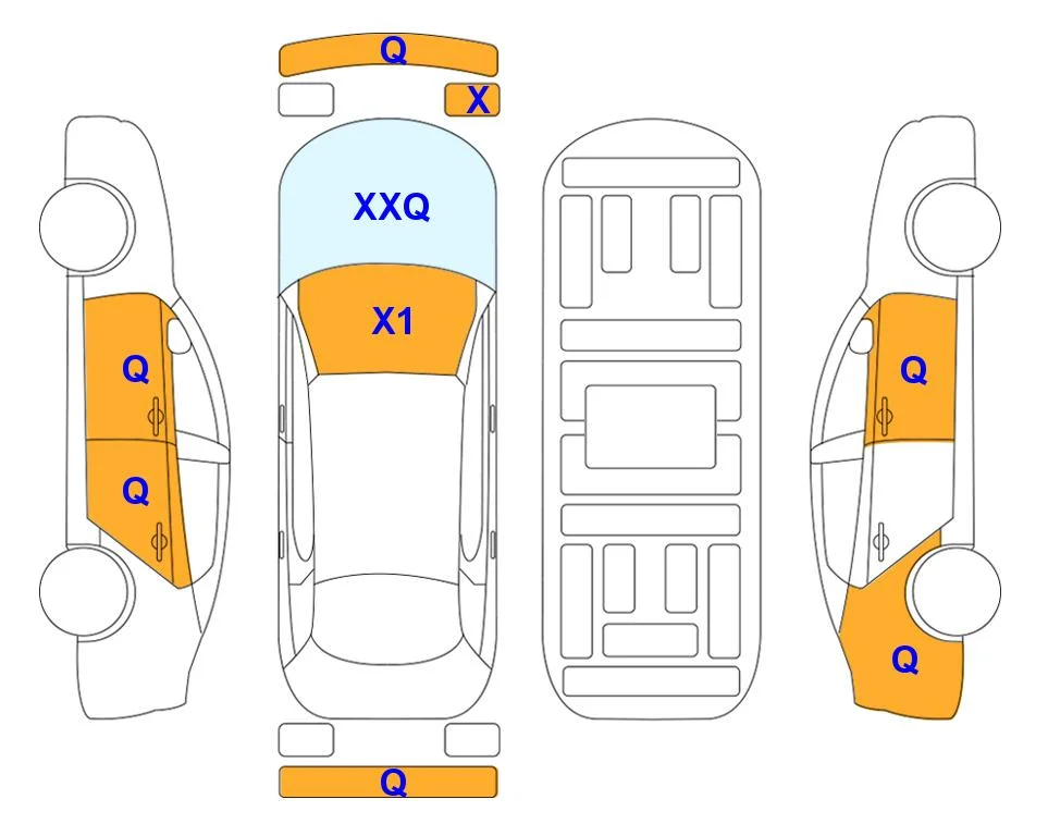 Схема кузова с отметками аукциона Lotte Auto Auction