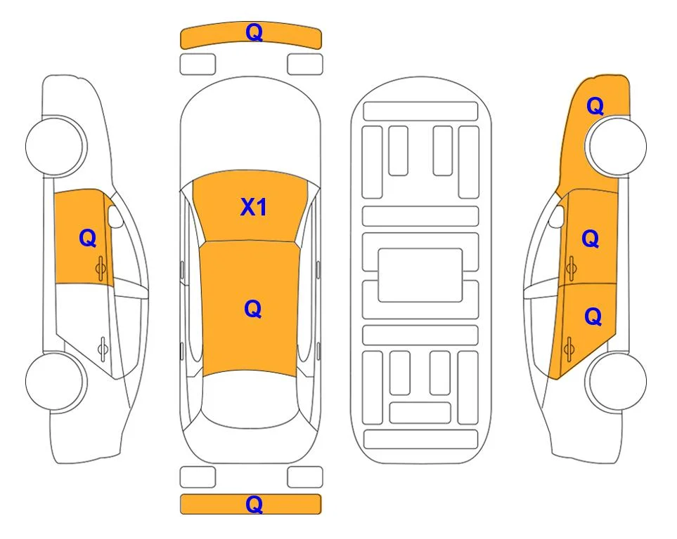 Body diagram with the marks of Lotte Auto Auction