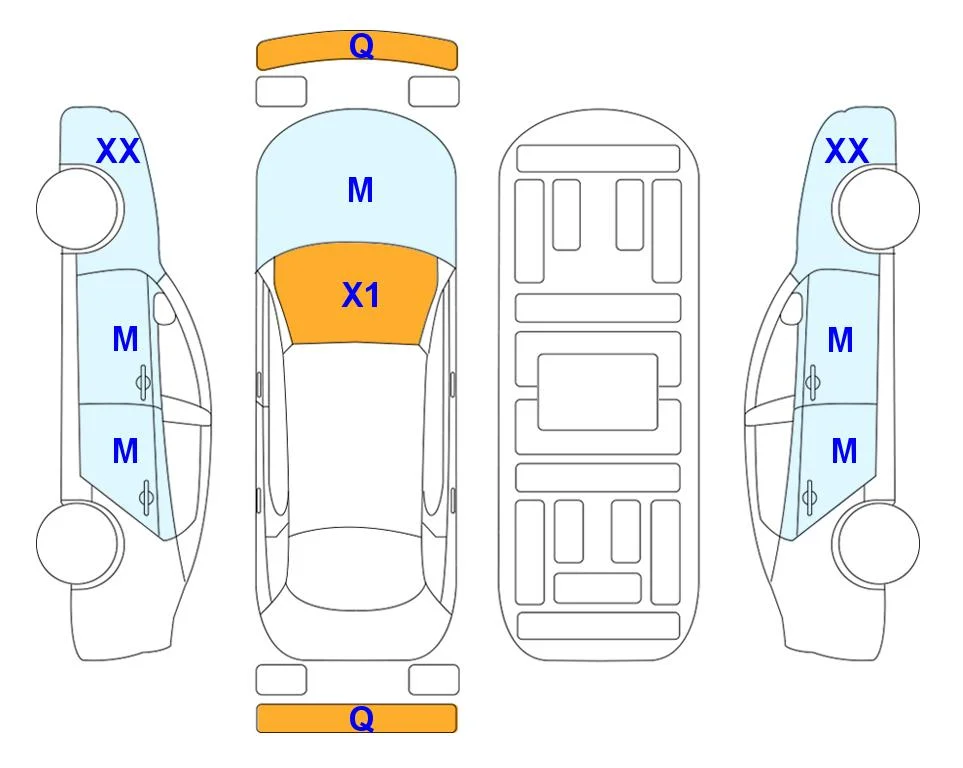 Схема кузова с отметками аукциона Lotte Auto Auction