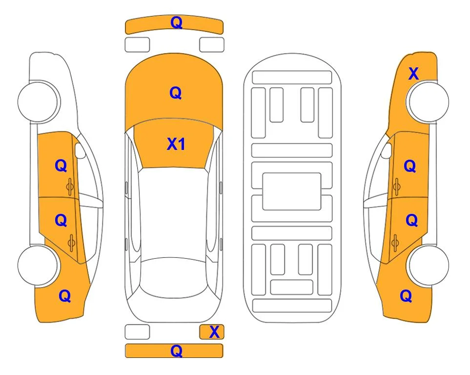 Схема кузова с отметками аукциона Lotte Auto Auction