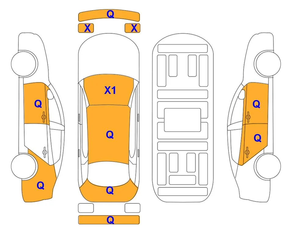 Body diagram with the marks of Lotte Auto Auction