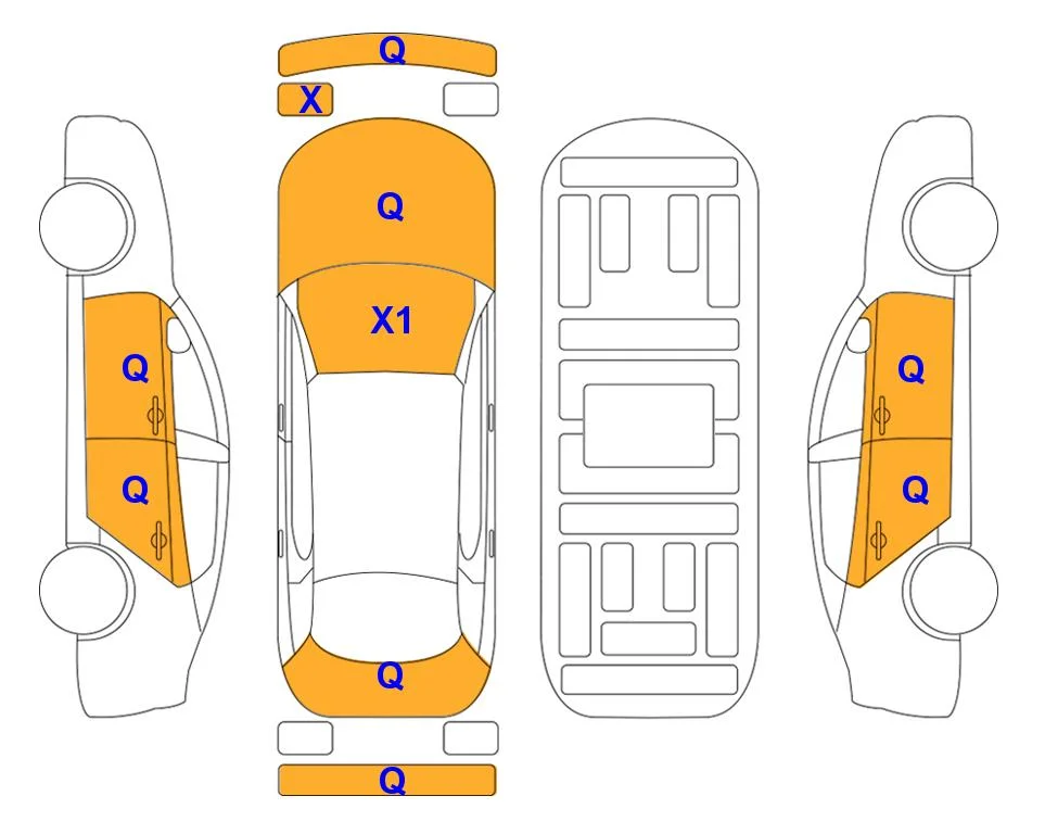Схема кузова с отметками аукциона Lotte Auto Auction