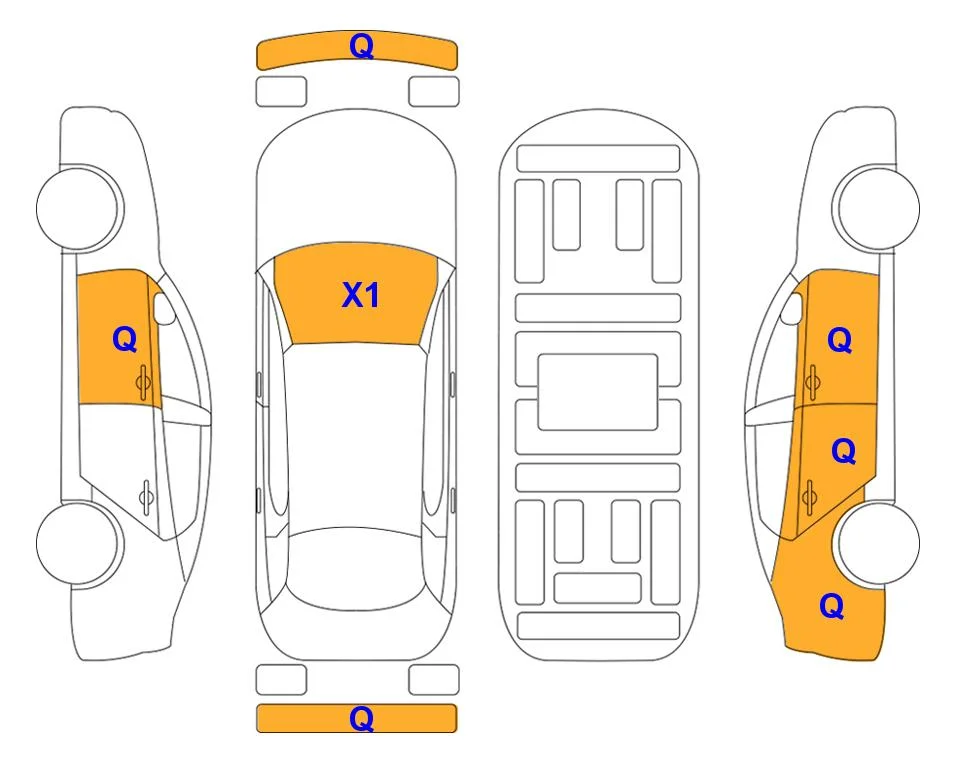 Схема кузова с отметками аукциона Lotte Auto Auction