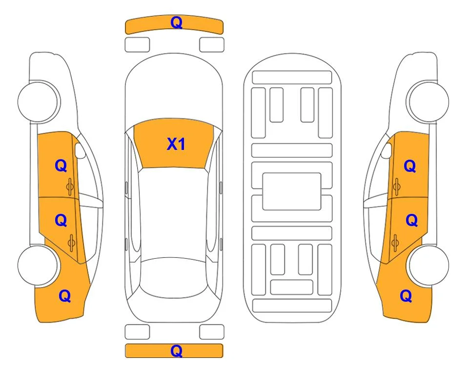 Схема кузова с отметками аукциона Lotte Auto Auction