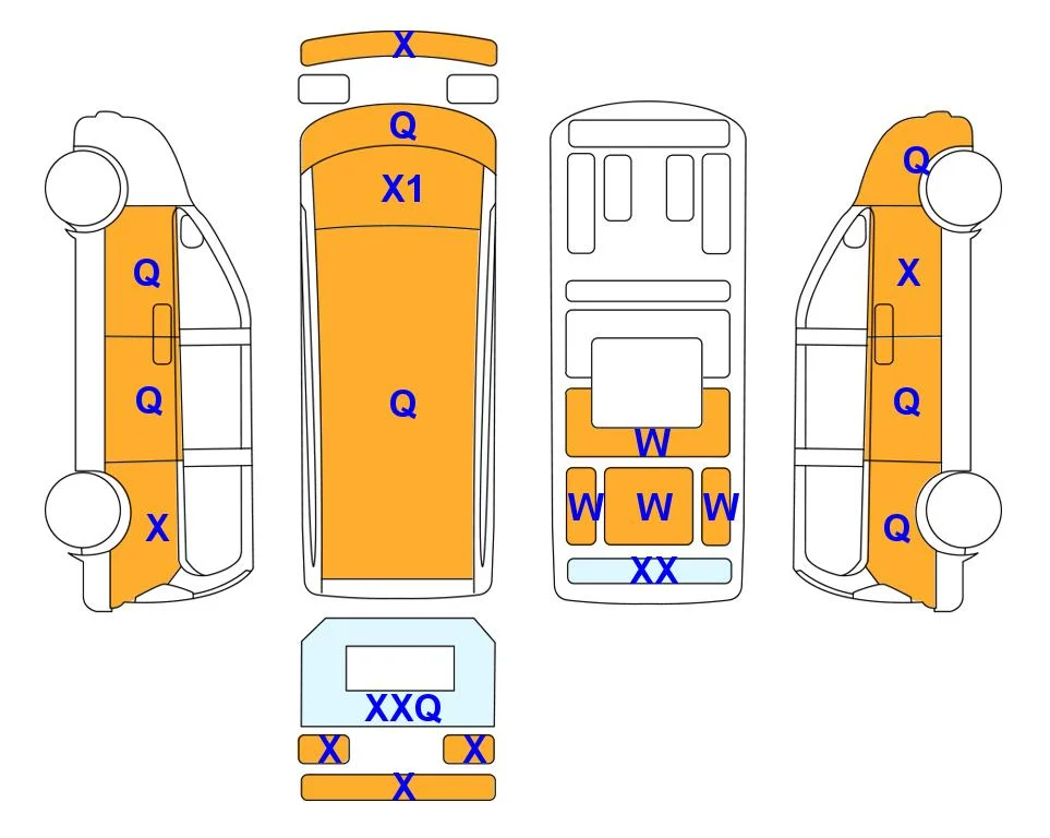 Body diagram with the marks of Lotte Auto Auction