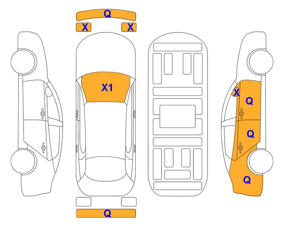Body diagram with the marks of Lotte Auto Auction