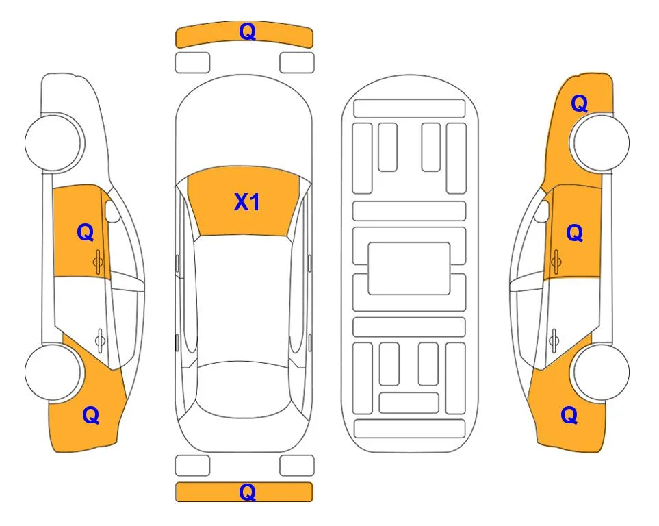 Схема кузова с отметками аукциона Lotte Auto Auction