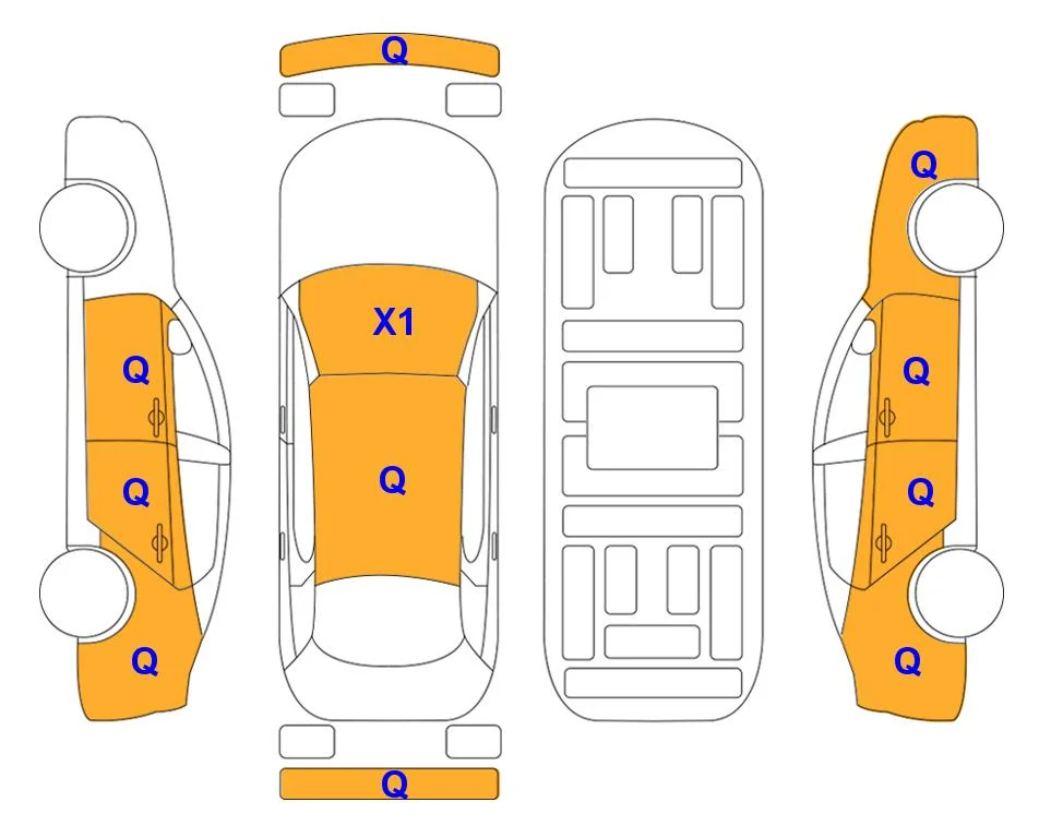 Схема кузова с отметками аукциона Lotte Auto Auction