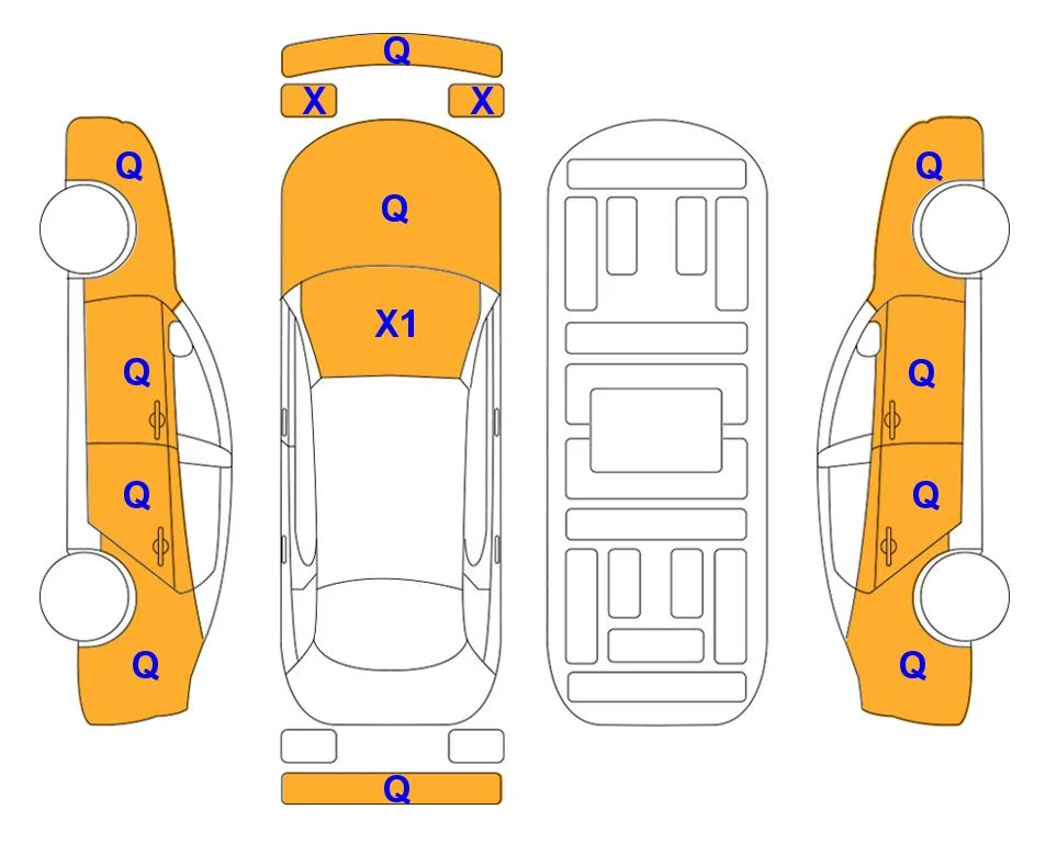 Схема кузова с отметками аукциона Lotte Auto Auction