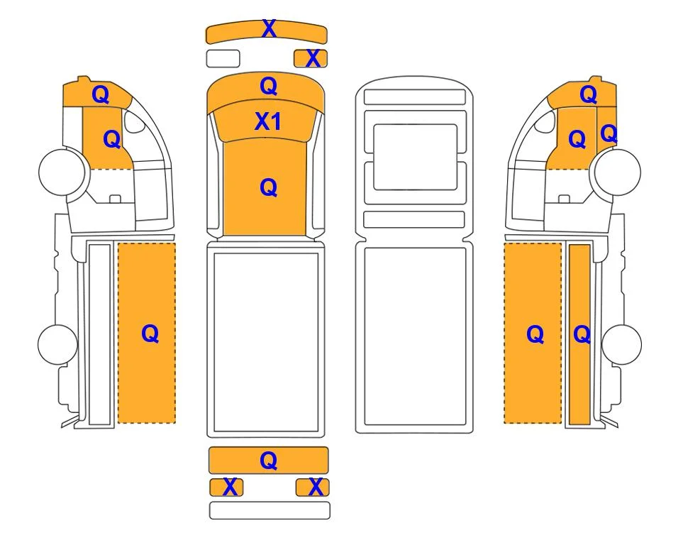 Body diagram with the marks of Lotte Auto Auction