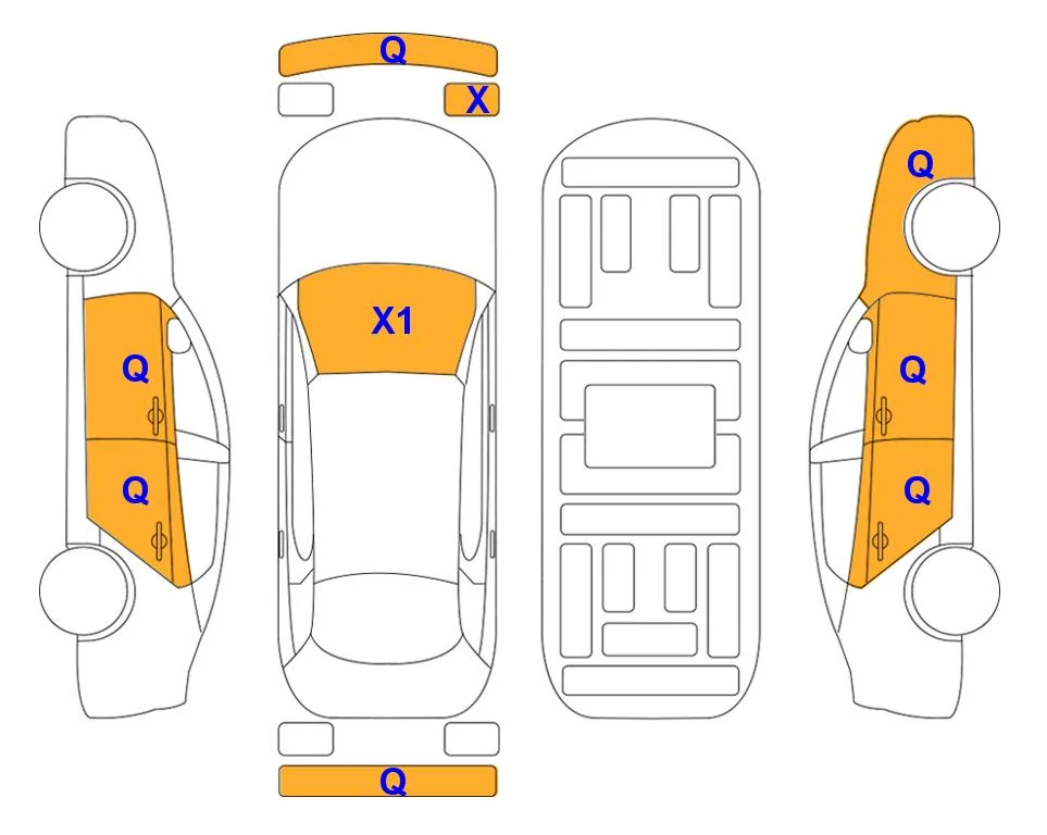 Схема кузова с отметками аукциона Lotte Auto Auction