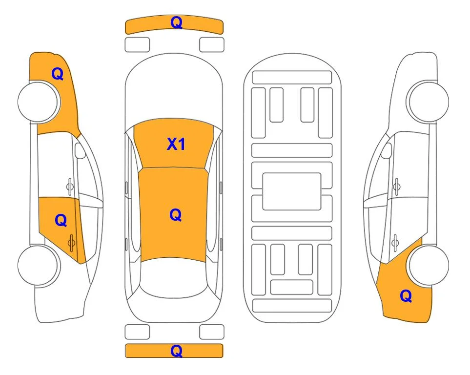 Схема кузова с отметками аукциона Lotte Auto Auction