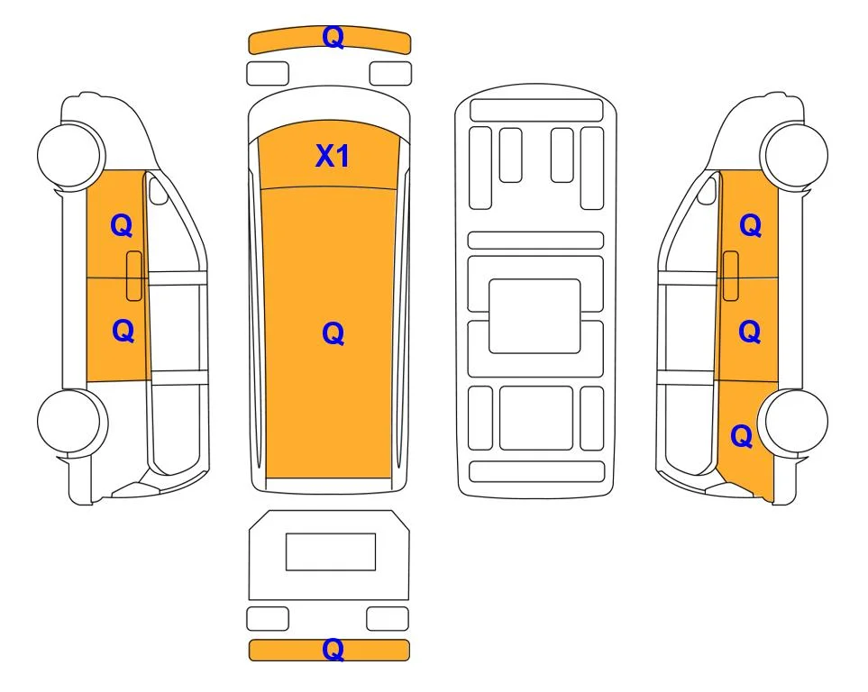 Body diagram with the marks of Lotte Auto Auction