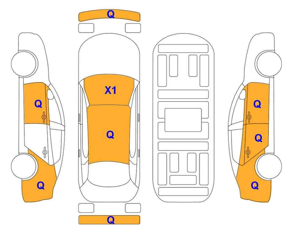 Схема кузова с отметками аукциона Lotte Auto Auction