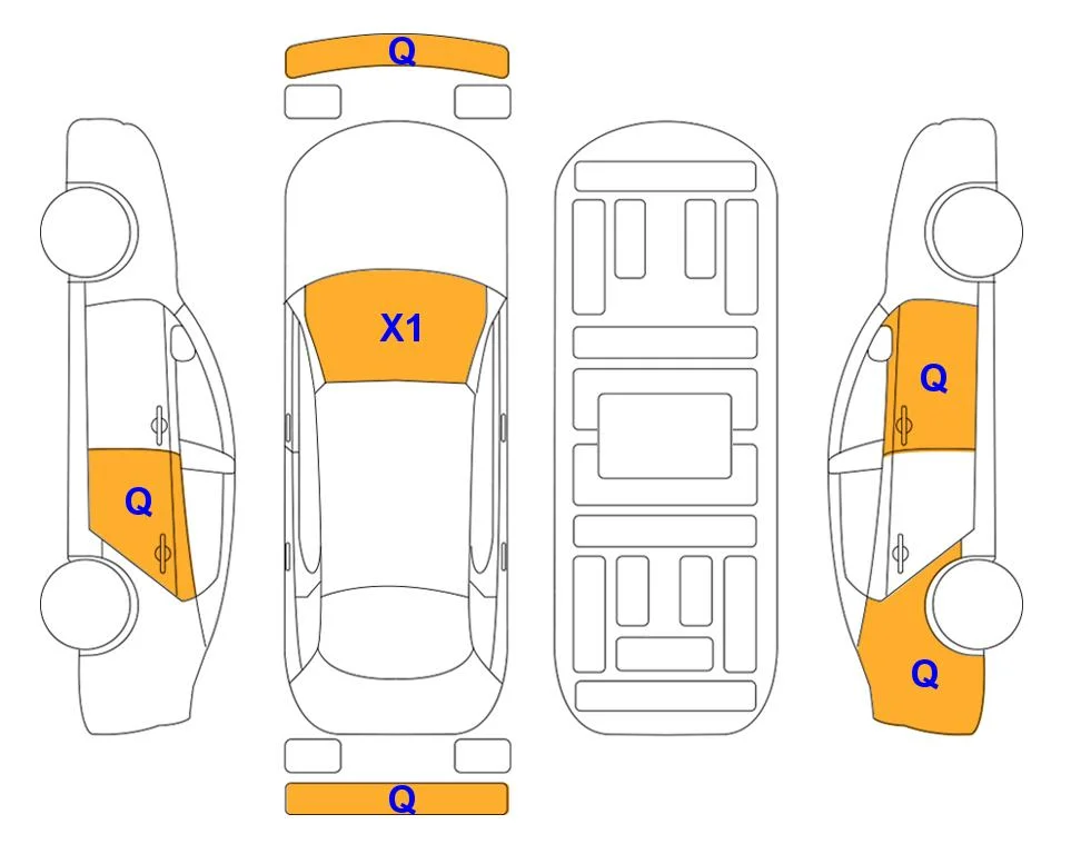 Схема кузова с отметками аукциона Lotte Auto Auction