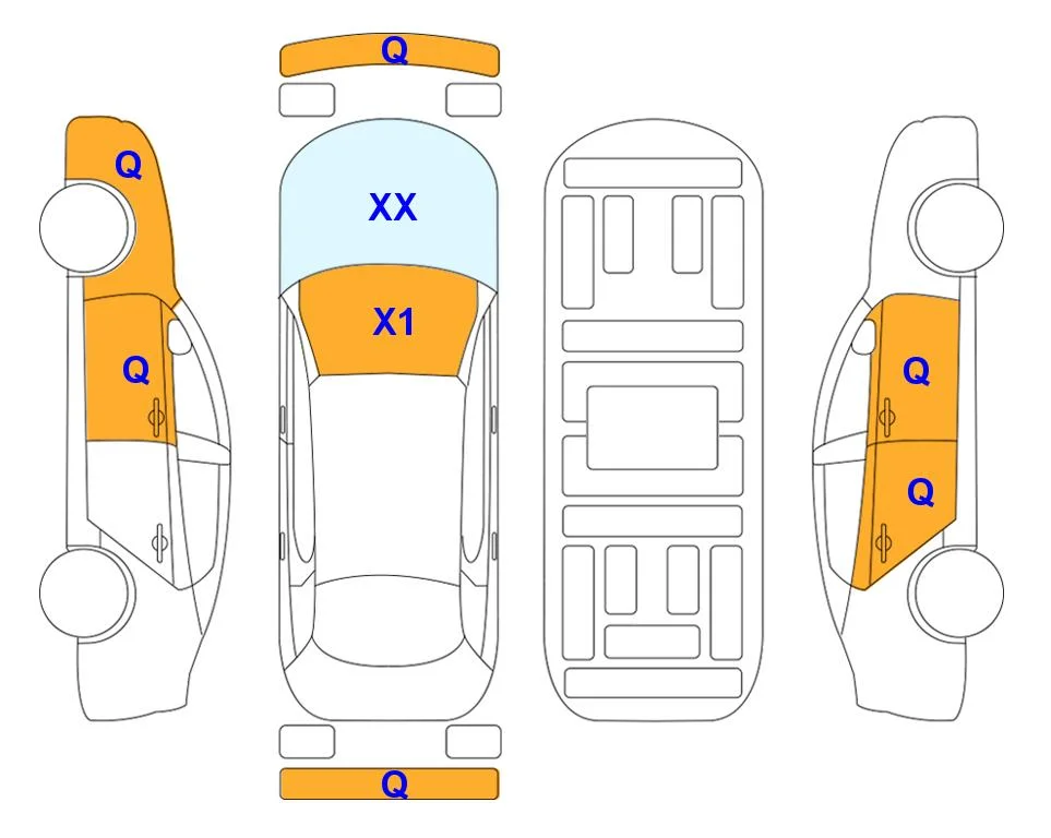 Body diagram with the marks of Lotte Auto Auction