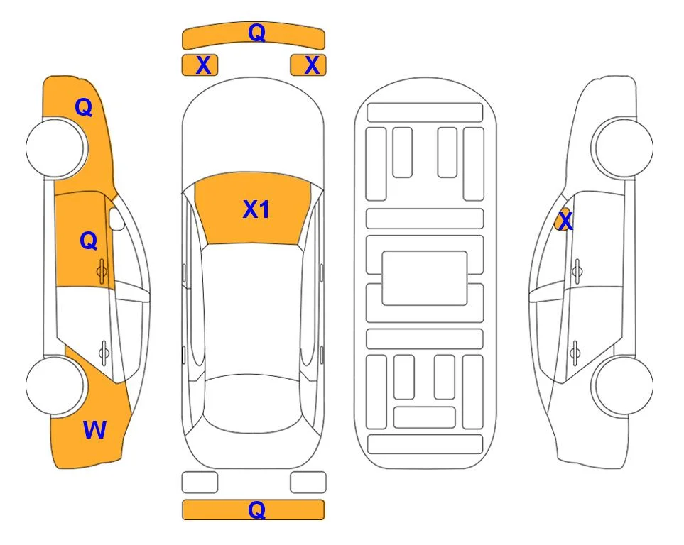 Body diagram with the marks of Lotte Auto Auction