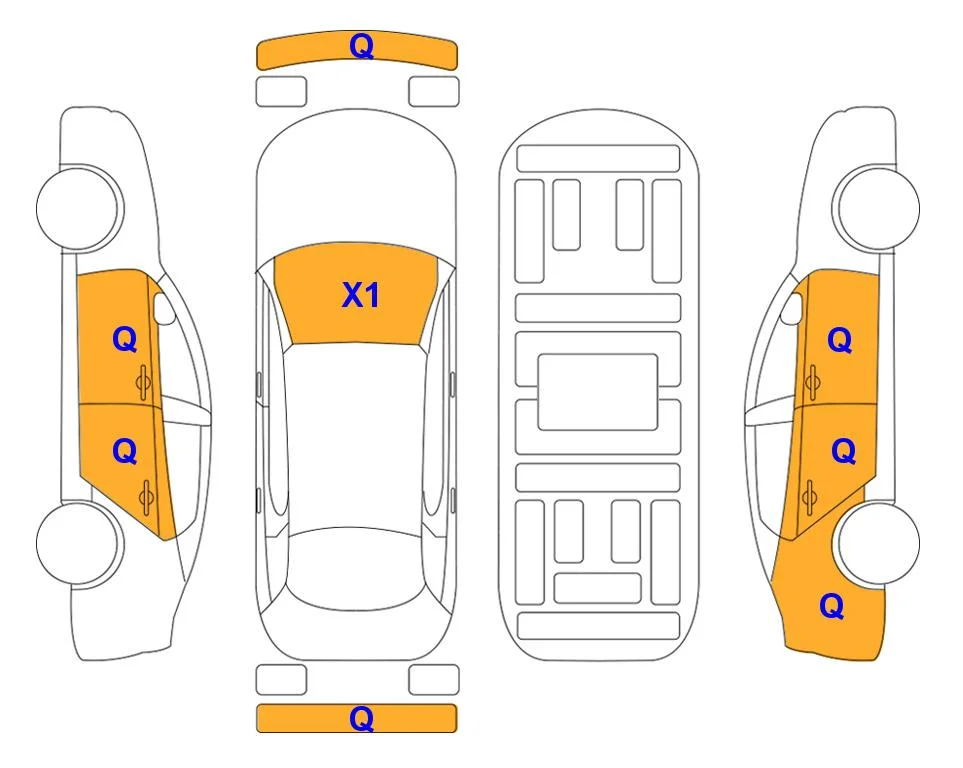 Схема кузова с отметками аукциона Lotte Auto Auction