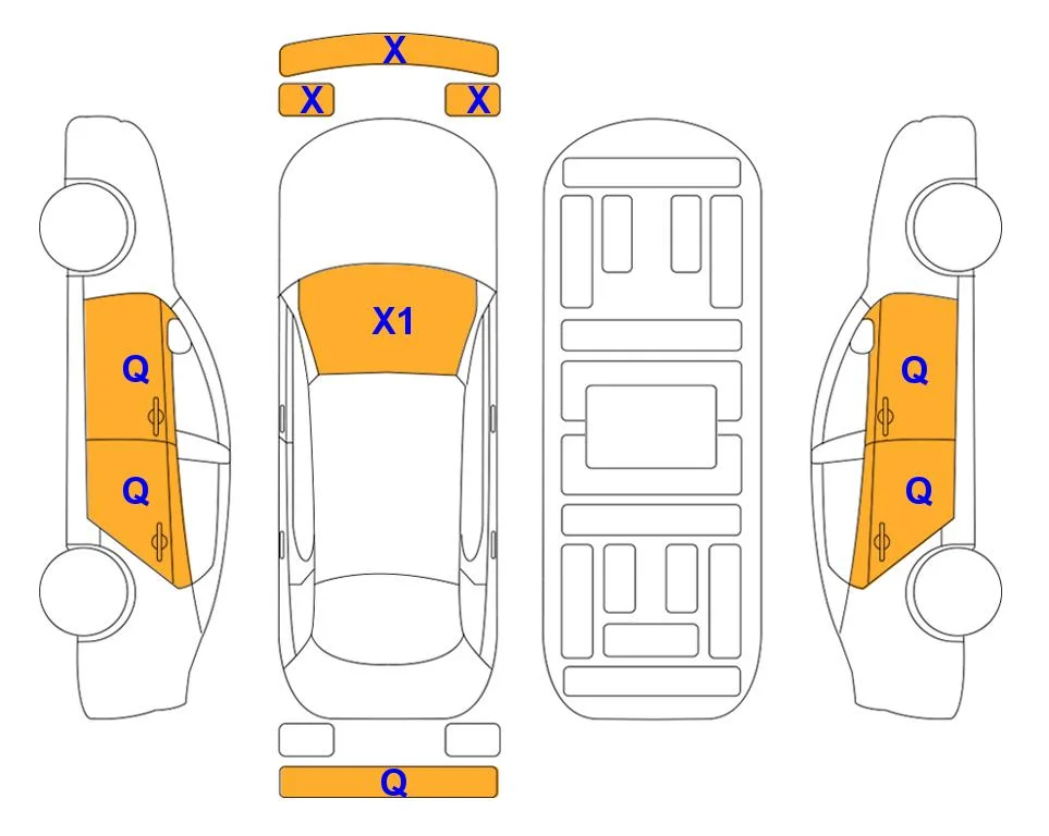 Body diagram with the marks of Lotte Auto Auction