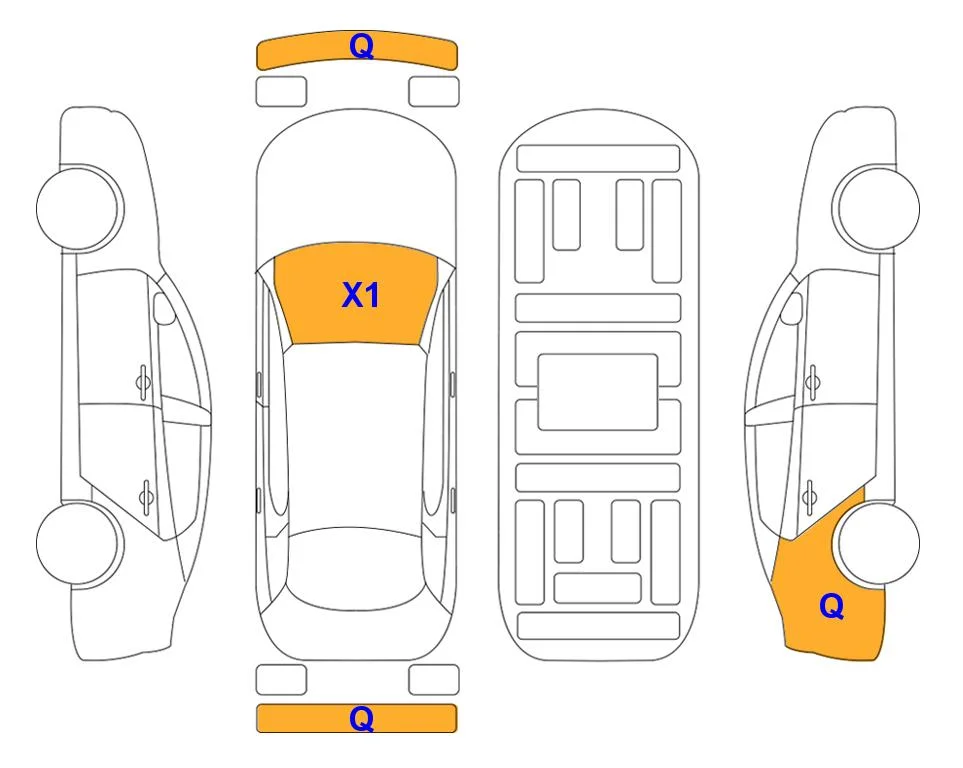 Body diagram with the marks of Lotte Auto Auction