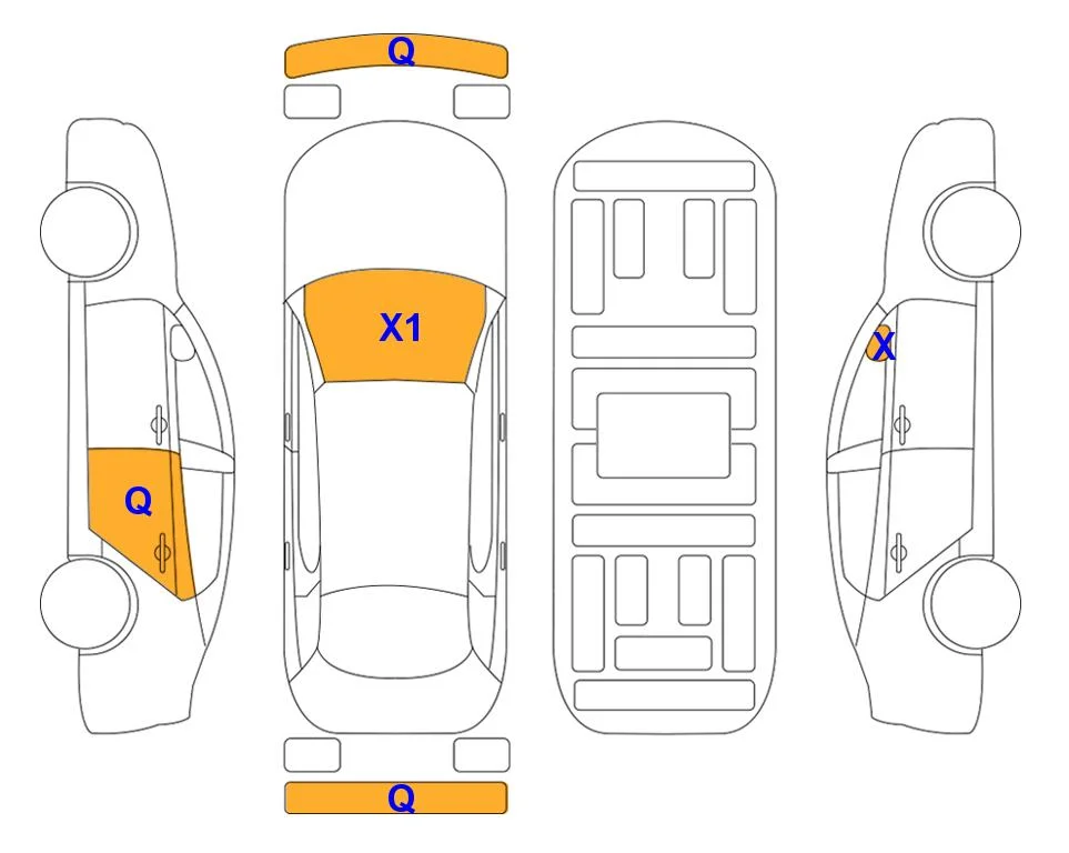 Body diagram with the marks of Lotte Auto Auction