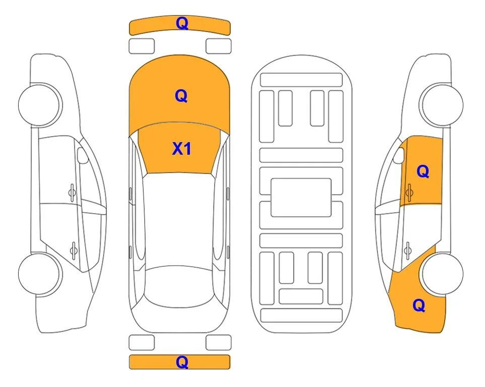 Схема кузова с отметками аукциона Lotte Auto Auction