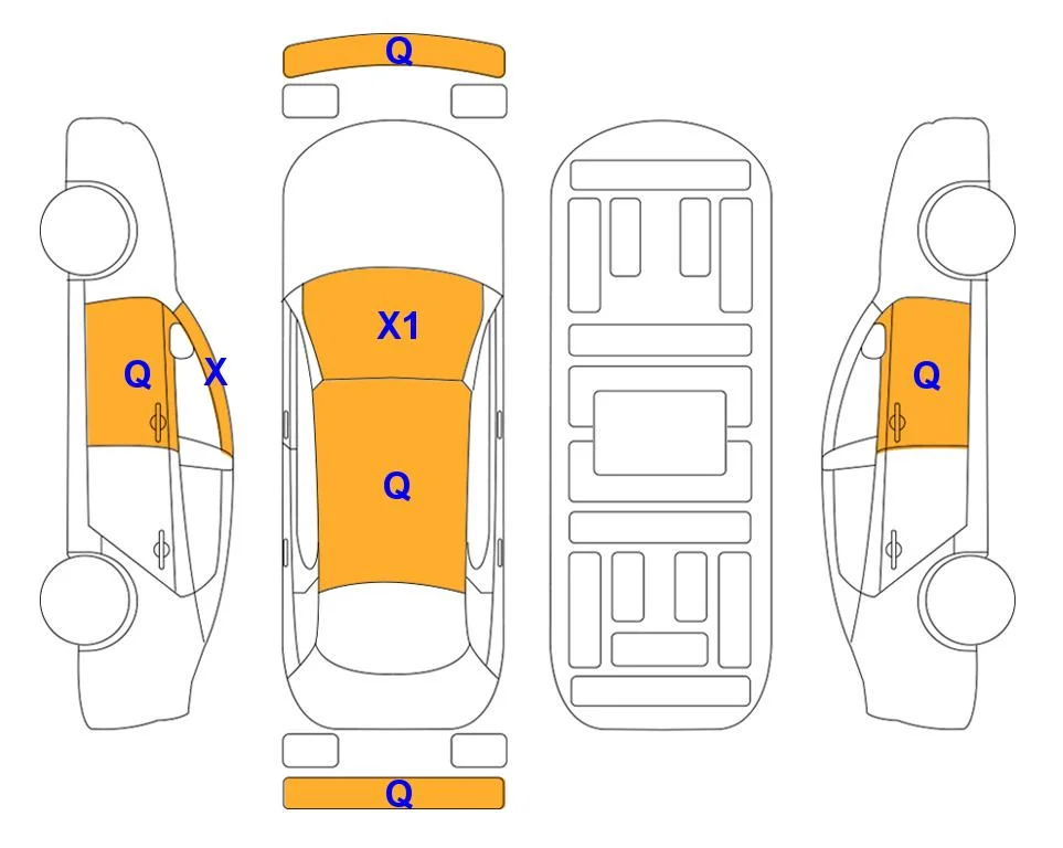 Body diagram with the marks of Lotte Auto Auction
