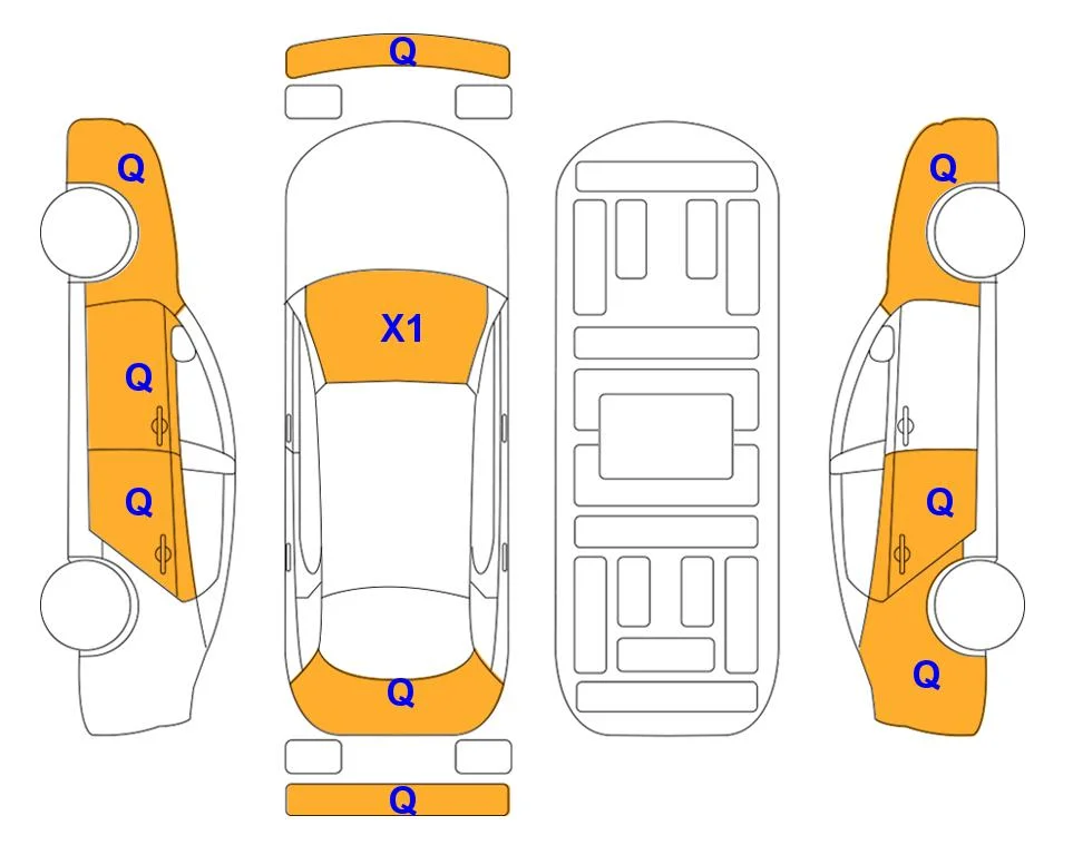 Схема кузова с отметками аукциона Lotte Auto Auction