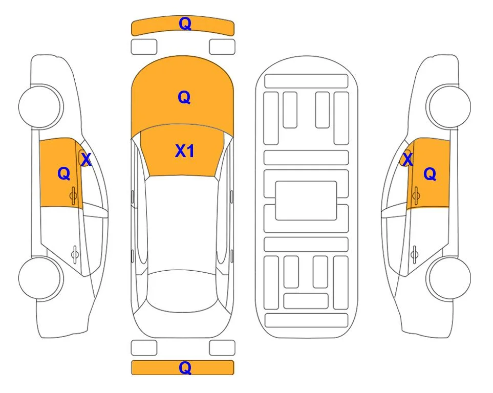 Схема кузова с отметками аукциона Lotte Auto Auction