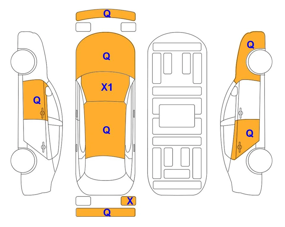 Схема кузова с отметками аукциона Lotte Auto Auction