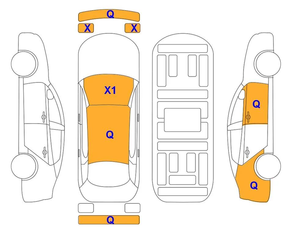 Схема кузова с отметками аукциона Lotte Auto Auction