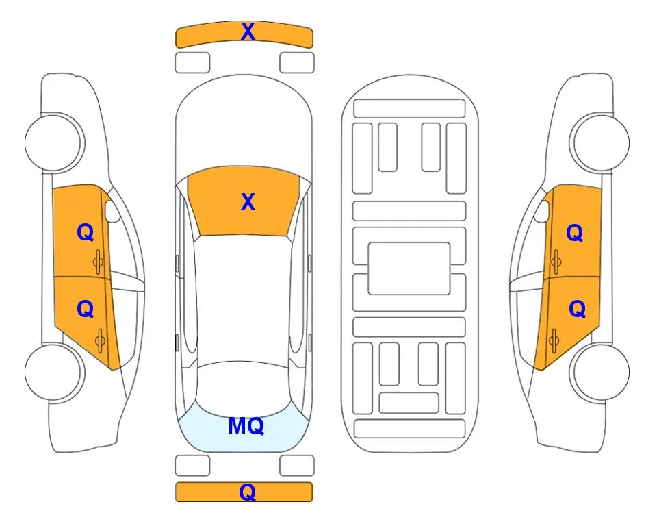 Схема кузова с отметками аукциона Lotte Auto Auction