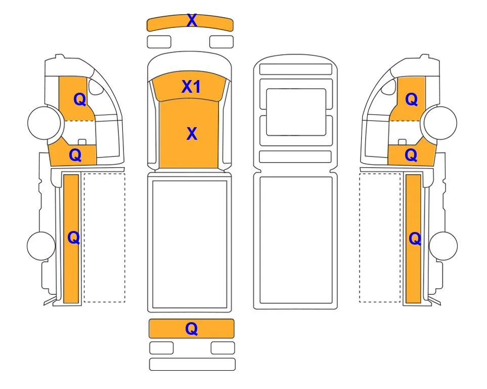 Body diagram with the marks of Lotte Auto Auction